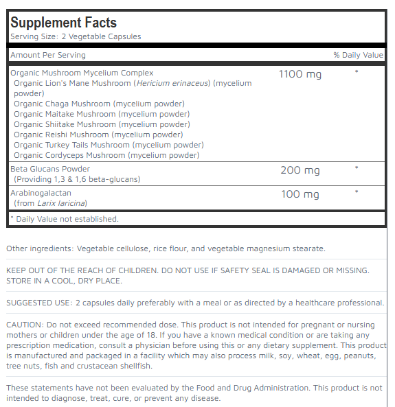 Mushroom Complex 60 Capsule - Image 3